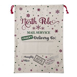 Sacs de Noël 2026 – Emballage Cadeaux – Grand Sac de Noël en Toile de Coton avec Cordon de Serrage – Fournitures de Noël - Product Image 1