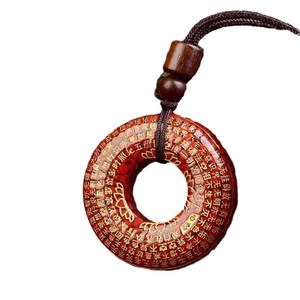 Colgante de Moneda Fantasma de la Montaña de Cinabrio, Colgante de Hebilla de Seguridad con Arena de Cristal, Colgante de Hebilla de Seguridad con Mantra de Seis Caracteres de Cinabrio para - Product Image 5
