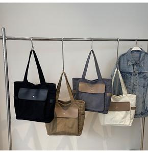 Bolso de pana para mujer, novedad de invierno 2024, bolso de mano de gran capacidad, bolso de hombro para estudiante - Product Image 2