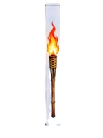 Torche à cire pour le camping, longue durée de combustion, avec cordon en chanvre naturel et manche en bois, idéale pour la randonnée et les pique-niques