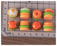 Hamburger miniature réaliste en résine, jouets pour enfants, articles de restauration rapide, jeux de simulation, accessoires pour maison de poupées, école maternelle