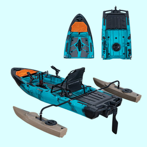 Kayak <span class=keywords><strong>de</strong></span> <span class=keywords><strong>pêche</strong></span> sectionnel 2026 <span class=keywords><strong>de</strong></span> 2,75 m pour 1 personne, en HDPE haute résistance, <span class=keywords><strong>avec</strong></span> propulsion à pédales détachable, idéal pour la <span class=keywords><strong>pêche</strong></span> en rivière - Product Image 1