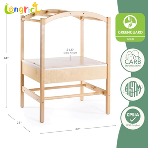 Sistema de mesa sensorial con tapa para niños-Mesa de arena y agua con papelera grande, pizarra y <span class=keywords><strong>centro</strong></span> de actividades para niños pequeños - Product Image 2