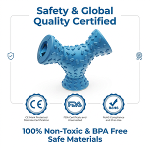 Jouet à mâcher pour chien agressif en caoutchouc résistant, distributeur de friandises en forme de <span class=keywords><strong>trident</strong></span>, écologique, sans BPA, durable, pour animaux de compagnie - Product Image 5