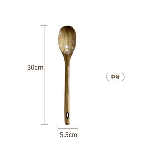 Solid Wood Long Handled Spoon Set Three Piece Japanese Style Eco Friendly Kitchen Utensils For Cooking Stirring Serving - Product Image 3
