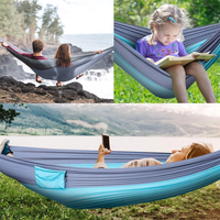 Hamac double parachute de camping, équipement de plein air, équipement de randonnée, pliable, portable, en nylon, pour 1-2 personnes, balançoire sensorielle pour adultes