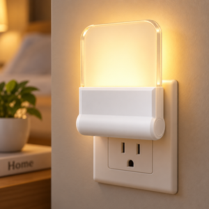 ไฟกลางคืน LED แบบเสียบปลั๊กขนาดเล็ก พร้อมเซ็นเซอร์ตรวจจับแสงอัตโนมัติ แสงสีขาวอบอุ่น 2700K ปลั๊กแบบ US กำลังไฟ 0.5W ประหยัดพลังงาน โคมไฟกลางคืนสำหรับเด็ก ขายส่ง - Product Image 1