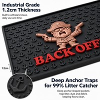 Tapis de litière pour chien en latex naturel moderne de qualité supérieure, imperméable, antidérapant, durable, à rainures profondes pour retenir la litière, avec rembourrage en coton.