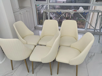 Nouvelle arrivée 2025, chaise de salle à manger nordique de couleur personnalisée, pieds dorés, métal, luxe, moderne