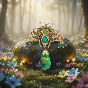 Broche de Noivado e Casamento de Luxo Leve, Série Turquesa Retrô, com Cristal em Liga de Alta Qualidade e Cravação em Gota de Óleo - Product Image 6