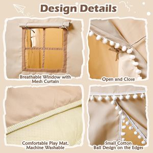 เต็นท์เด็กขนาดใหญ่พร้อมไฟประดับ สำหรับเล่นในร่มและกลางแจ้ง พับเก็บได้ เหมาะสำหรับเด็กเล็ก - Product Image 3