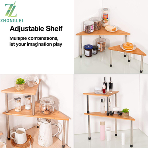 Épices de cuisine Garde-Manger Armoire De Stockage Séparable 2-Tier Etagères D'angle Comptoir <span class=keywords><strong>Étagère</strong></span> pour Salle De Bain Organisateur Cosmétique - Product Image 5