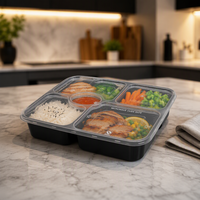 Boîte à emporter pour restaurant PP, couvercle de boîte bento, boîte de rangement alimentaire