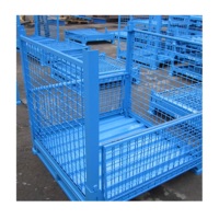 Étagères de stockage de support d'entrepôt de conteneur de grillage pliable pliable en acier résistant