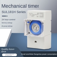 Minuteur mécanique SUL181H 250V 16A IP22 Montage sur rail DIN Quartz Commande moteur 24H 8 réglages Contrôleur manuel/automatique Relais temporisé
