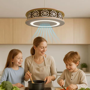 Modern 13 inch invisible <b>ceiling</b> fan BLDC motor LED <b>light</b> wood design energy saving side exhaust kitchen - Product Image 6