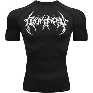 Camiseta de Compresión Personalizada para Hombre, Manga Corta, Diseño Gótico, Secado Rápido, Camiseta Deportiva para Entrenamiento y Gimnasio - Product Image 3