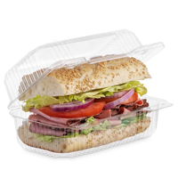 Boîte d'emballage de gâteau/dessert à emporter, récipient alimentaire à charnière Oblong en plastique transparent ops jetable Offre Spéciale