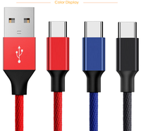 Kain Anyaman Tahan Lama 1M Pengisian Cepat USB 2.0 untuk 3.1 Data Tipe C Kabel untuk Xiaomi MacBook Huawei
