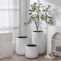 Jardinière moderne en PP, style court moulé directement, avec indicateur d'auto-arrosage, panier intérieur amovible, pour la décoration de la maison, du jardin et du bureau