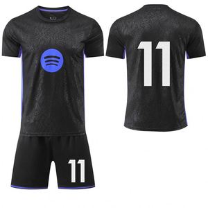 Uniformes de Fútbol de Verano, Manga Corta, Nueva Temporada 25/26, Barcelona Black Mamba, Transpirables, Poliéster/Nailon, Secado Rápido, Cuello Redondo - Product Image 4