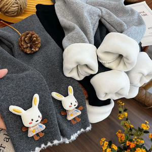 Nuovi <span class=keywords><strong>Leggings</strong></span> da ragazza autunno inverno foderati in pile graziosi pantaloni versatili per bambini in pile dolce caldo - Product Image 1