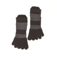 Chaussettes de sport OEM CoolMax à séchage rapide, cinq doigts, rayées, haute élasticité, anti-ampoules, pour la course, le yoga et le Pilates
