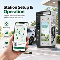 Borne de Recharge Rapide DC pour Véhicules Électriques avec Écran Publicitaire, Chargeurs Doubles CCS2 CCS1 GB/T CE CB OCPP 60 80 120 160 180kW, Chargeur Commercial