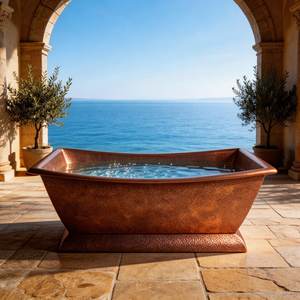 <span class=keywords><strong>Bañera</strong></span> Independiente <span class=keywords><strong>de</strong></span> Cobre Forjado a Mano, Diseño Arquitectónico Rectangular para Baños <span class=keywords><strong>de</strong></span> Villas <span class=keywords><strong>de</strong></span> Lujo - Product Image 6