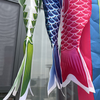 Drapeau de vent japonais suspendu pour l'extérieur, carpe koi, poisson-volant, streamer, drapeau de poisson d'anime, cerf-volant pour jardin, cour
