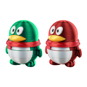 Broyeur à herbes portable en plastique et aluminium à 3 couches en forme de pingouin 3D, kit d'accessoires pour broyage manuel - Product Image 2
