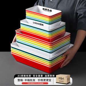Xiangyuan <b>melamine</b> tableware <b>plates</b>, braised food display <b>plates</b>, commercial cold dish long <b>plates</b>, cooked food and braised - Product Image 2