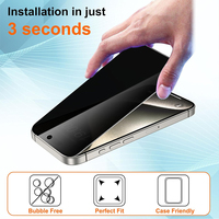 Protection d'écran anti-espion pour iPhone 15 Pro Max, verre trempé pour iPhone 15 Plus 16 Plus