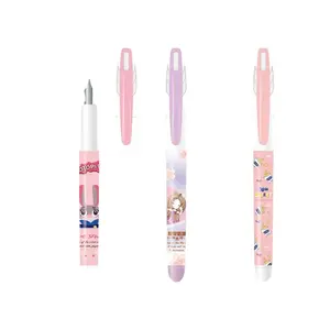 Cute cheap promotional refillable ink cartridge fountain pen plastic pen