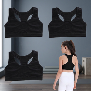 Wholesale <b>Open</b> Back Brushed Women's High Support 100% Cotton Racerback Yoga Gym <b>Bra</b> Activewear <b>Bras</b> Front Logo Breathable - Product Image 3
