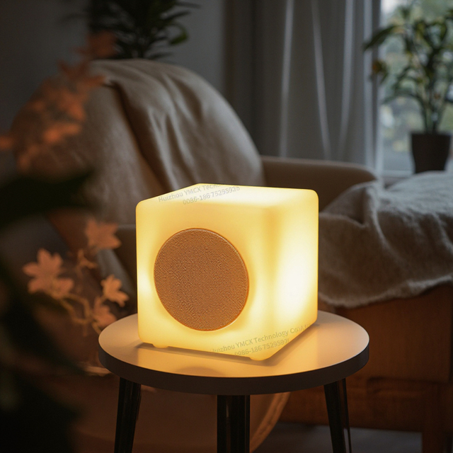 Modern Design Dimmable LED Lantern Speaker Rechargeable Power Supply Tuya Application for Home Outdoor Activities Shade White