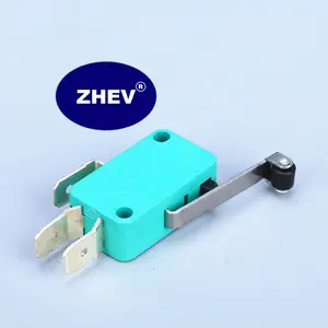 Normal Open KW8-2 Green 1NO1NC Reset Micro Switch With Mini Button