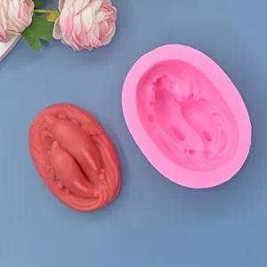 3D al por mayor lindo delfín forma aromaterapia vela molde de silicona DIY decorativo Fondant pastel molde de silicona