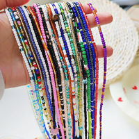 Chaîne de corps africaine élastique en perles de rocaille pour bikini, chaîne de taille colorée en cristal africain pour adulte