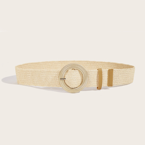 <span class=keywords><strong>Ceinture</strong></span> large en paille <span class=keywords><strong>dorée</strong></span> pour femme, style bohème décontracté, <span class=keywords><strong>tressée</strong></span>, avec boucle élastique, pour l'été - Product Image 6