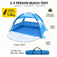 Tente de plage automatique / instantanée, ouverture automatique en 1 seconde, protection solaire UPF 50+, abri solaire pour la famille, camping en plein air