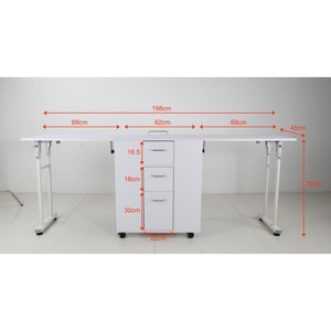 Dongpin Beauty Double <b>Nail</b> Salon <b>Table</b> 198x45x76cm Foldable With Storage For Manicure Use - Product Image 3