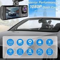 Cámara para Auto F2-3L-Wifi, Dashcam WiFi de 3 Canales (Frontal, Interior y Trasera), Grabador 1080P con Pantalla IPS de 2 Pulgadas, Grabación en Bucle y Visión Nocturna