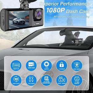Caméra de <span class=keywords><strong>voiture</strong></span> F2-3L-Wifi, dashcam WiFi 3 canaux (avant, intérieur, arrière), enregistreur 1080P avec écran IPS de 2 pouces, enregistrement en boucle, vision nocturne - Product Image 6