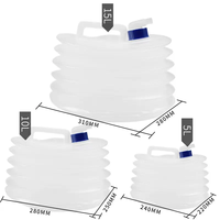 5/10/15L Seau à eau en plastique pliable sans BPA Récipient à eau transparent ultra léger