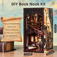 Maison de poupée miniature de luxe, éco-responsable, faite à la main, kit de puzzle en bois 3D DIY, décoration créative pour étagère à livres