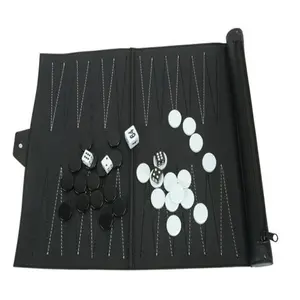 Roll Up Schaakbord Pu Lederen Materiaal Roll Up Reis Backgammon Spel Sets Met Educatief Speelgoed Dammen