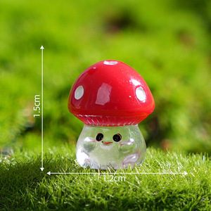 Miniatur bercahaya Resin Mini bercahaya Jamur Kerajinan patung untuk DIY peri terarium taman rumah boneka dekorasi akuarium - Product Image 6