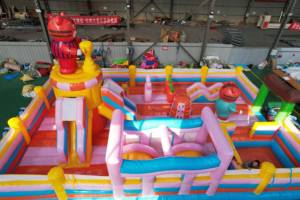 Kommerzielle PVC-Outdoor-Doppel-Wasserrutsche für Erwachsene mit abnehmbarem Schwimmbecken und Gebläse für Garten- und Kinderpartys - Product Image 5