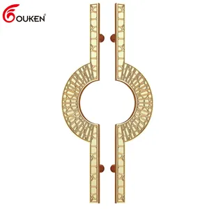 2023 new design Retro European Retro carved brass aluminium bronze golden Entertainment Club hotel project Room door handle